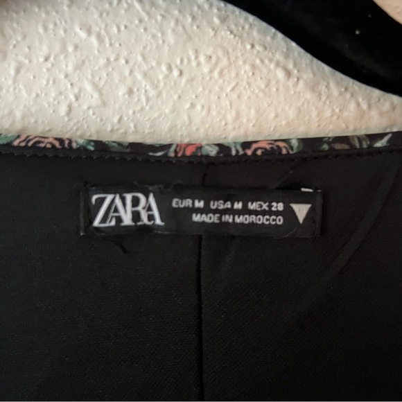 ZARA Pink Ditzy Floral Long Sleeve Corset Bustier Style Crop Top Size Small - Picture 2 of 5